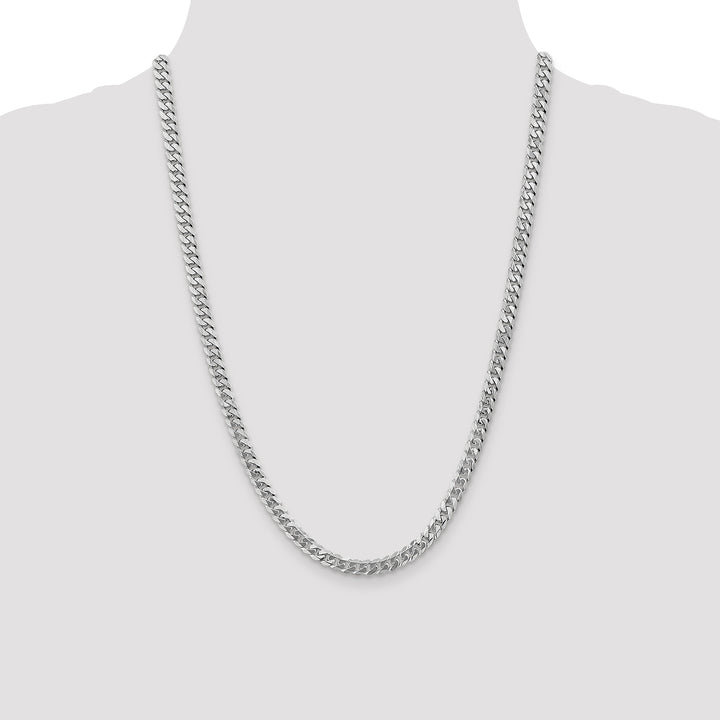 10K White Gold 5.75mm Flat Beveled Curb Chain