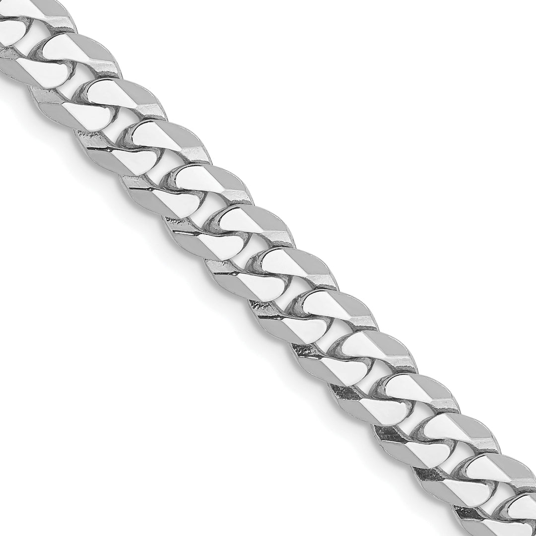 10K White Gold 5.75mm Flat Beveled Curb Chain