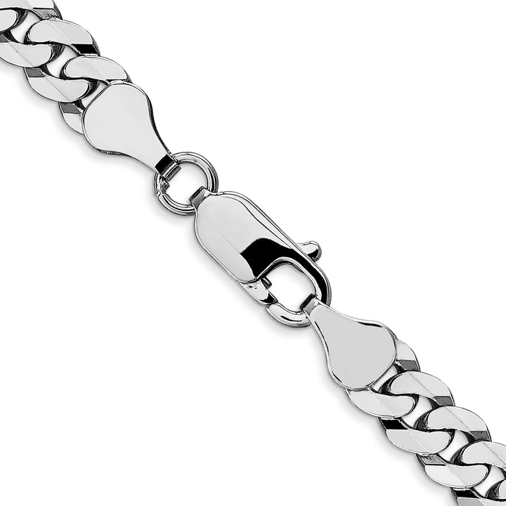 10K White Gold 6.25mm Flat Beveled Curb Chain