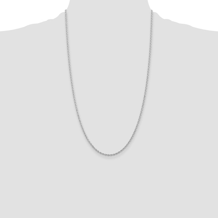 10K White Gold 2mm D.C. Quadruple Rope Chain