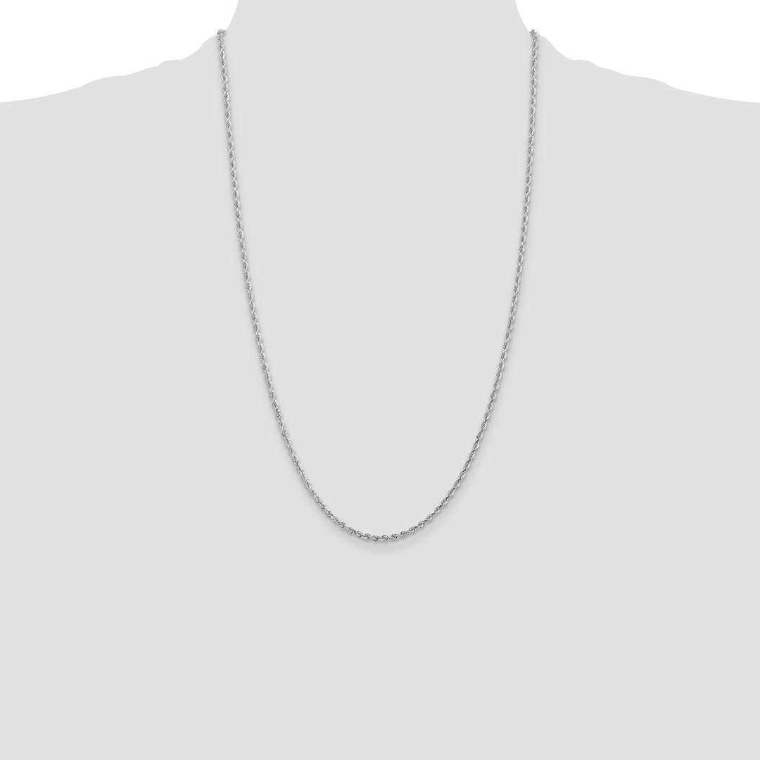 10K White Gold 2.25mm D.C. Quadruple Rope Chain