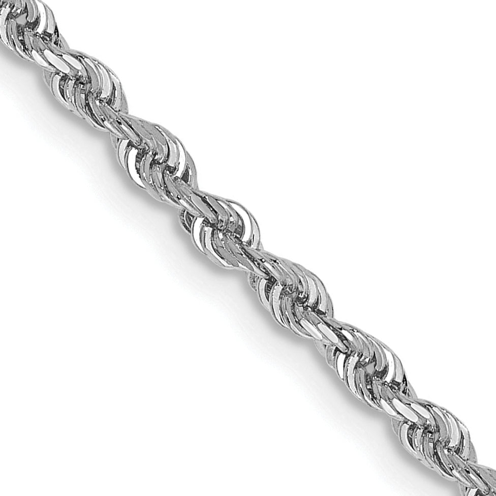 10K White Gold 2.25mm D.C. Quadruple Rope Chain