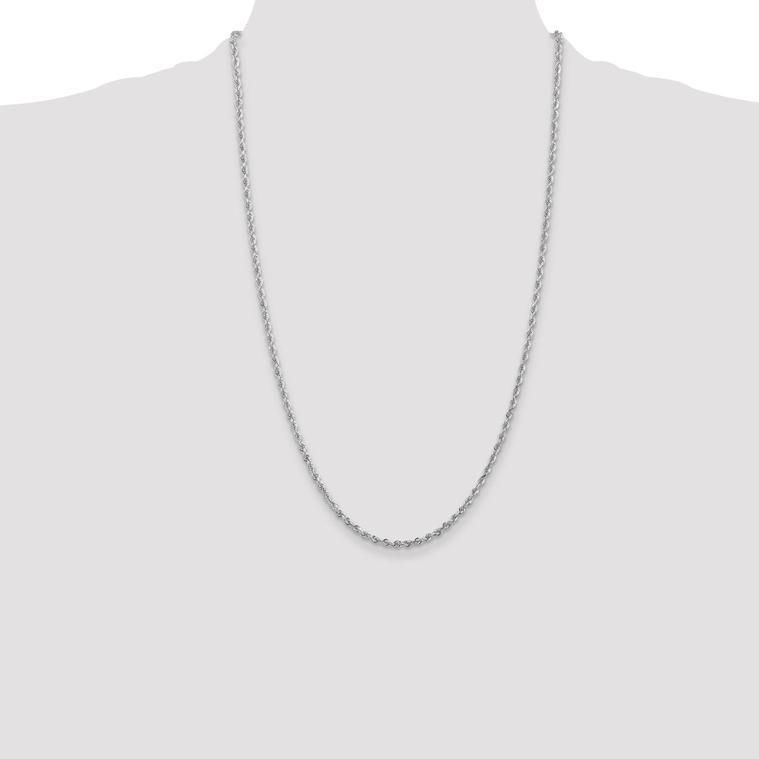 10K White Gold 2.75mm D.C. Quadruple Rope Chain