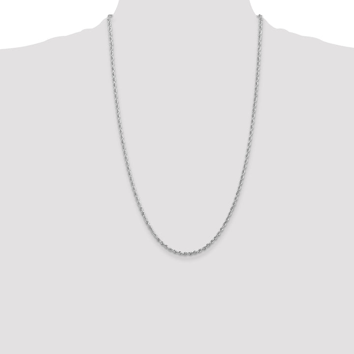 10K White Gold 2.75mm D.C. Quadruple Rope Chain