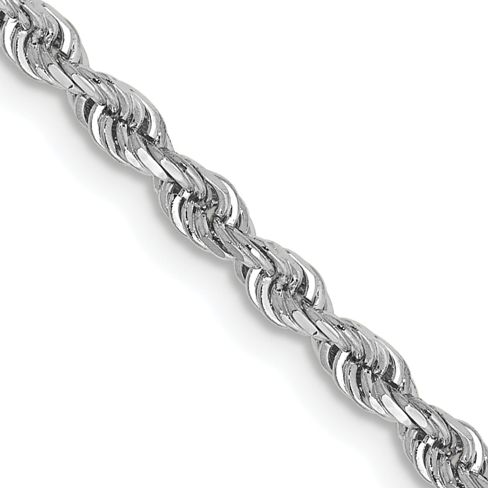10K White Gold 2.75mm D.C. Quadruple Rope Chain