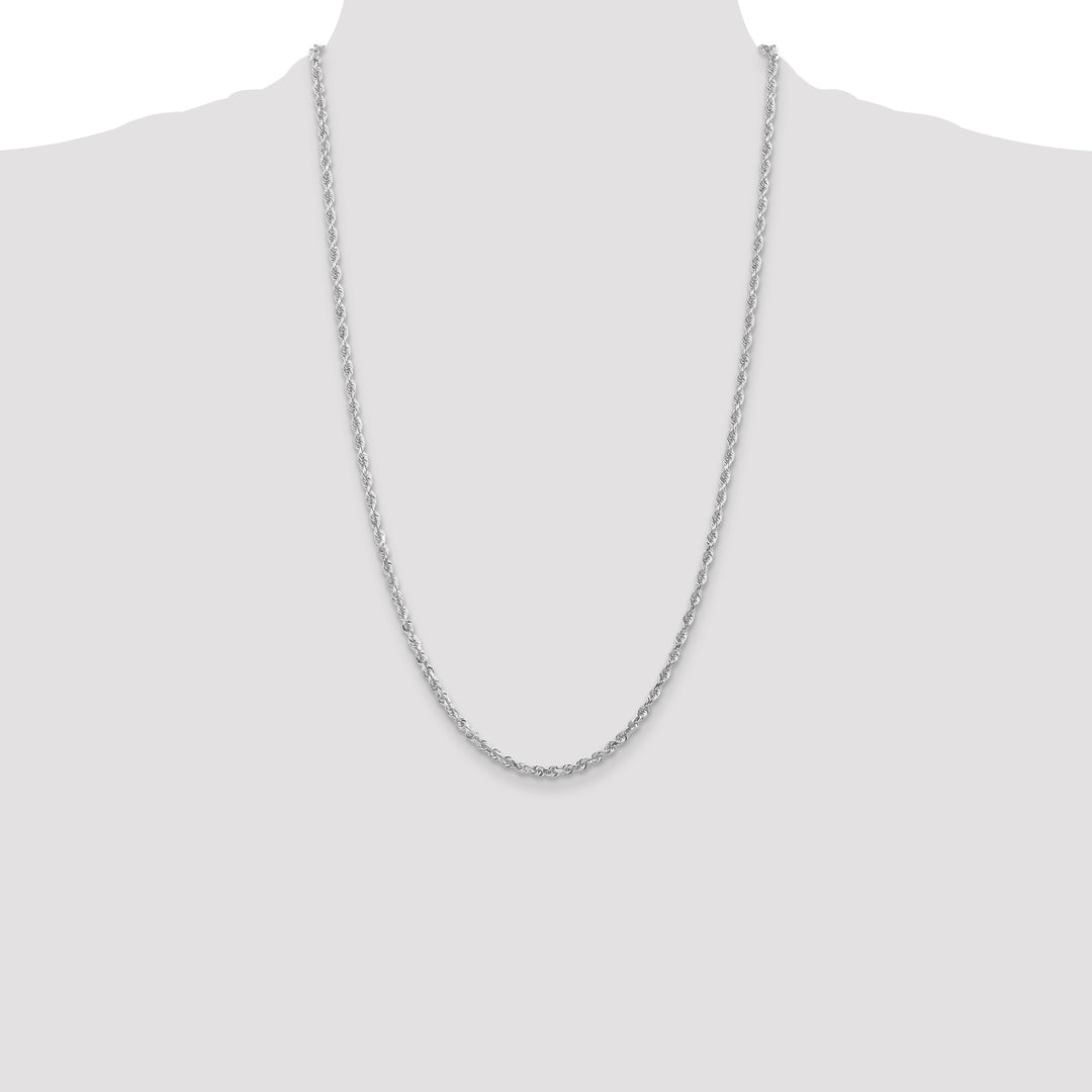 10K White Gold 3mm D.C. Quadruple Rope Chain