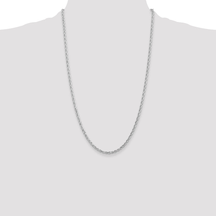 10K White Gold 3mm D.C. Quadruple Rope Chain