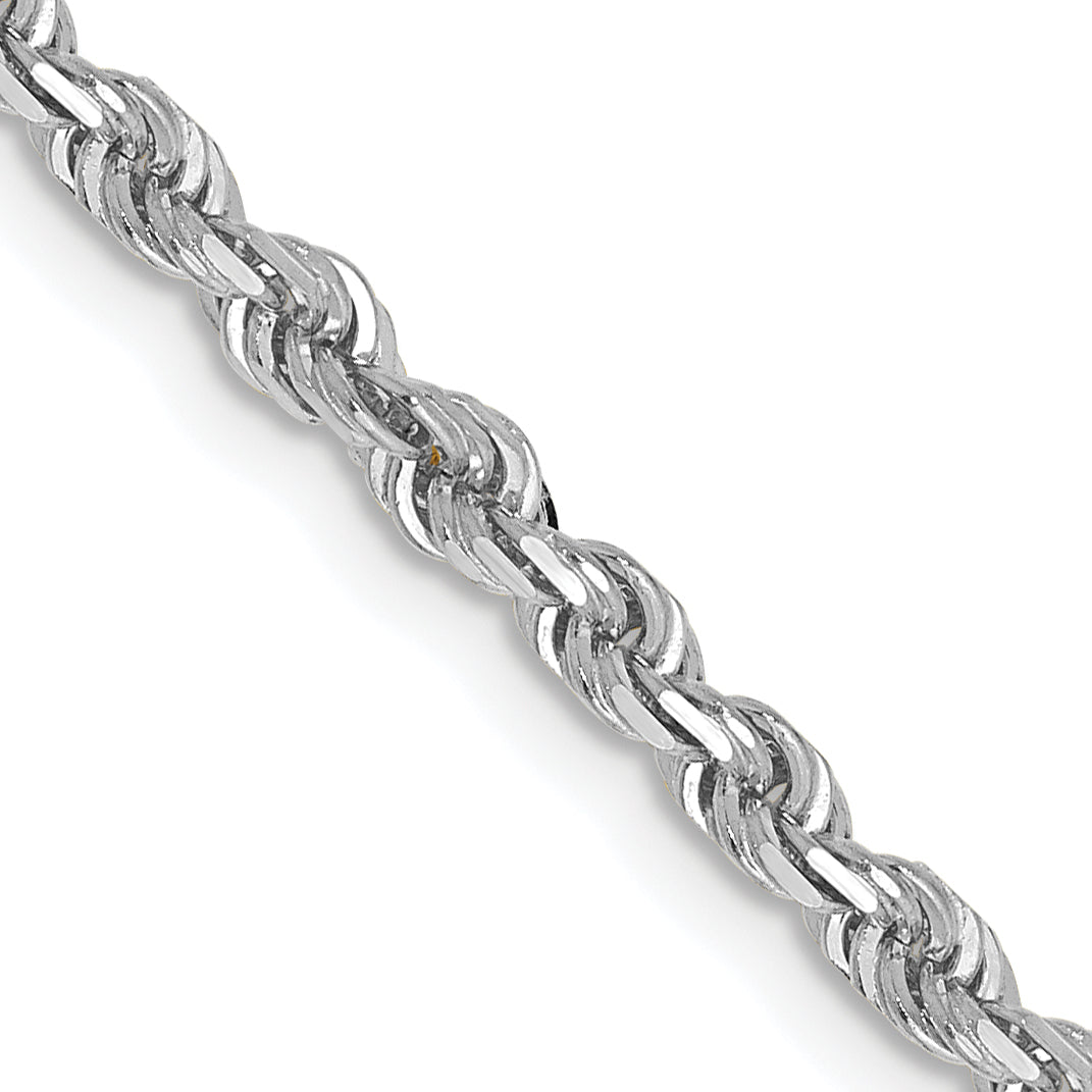 10K White Gold 3mm D.C. Quadruple Rope Chain