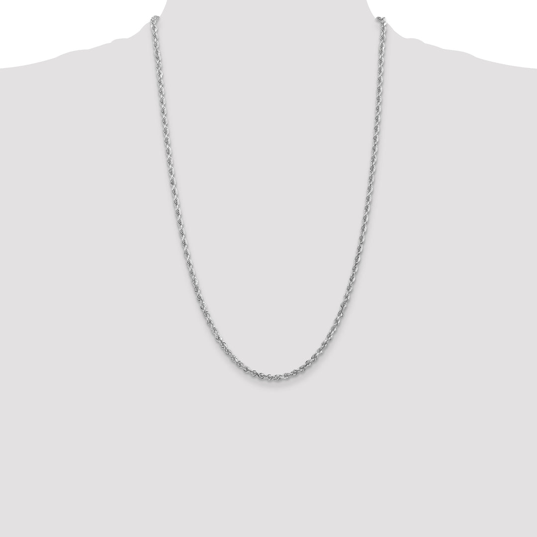 10K White Gold 3.35mm D.C. Quadruple Rope Chain