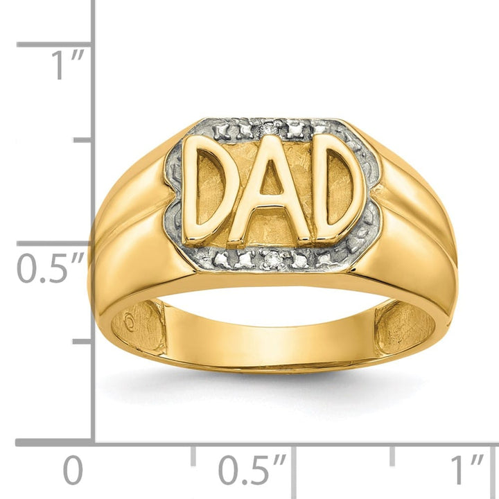 10k Yellow Gold Diamond Dad Men's Ring