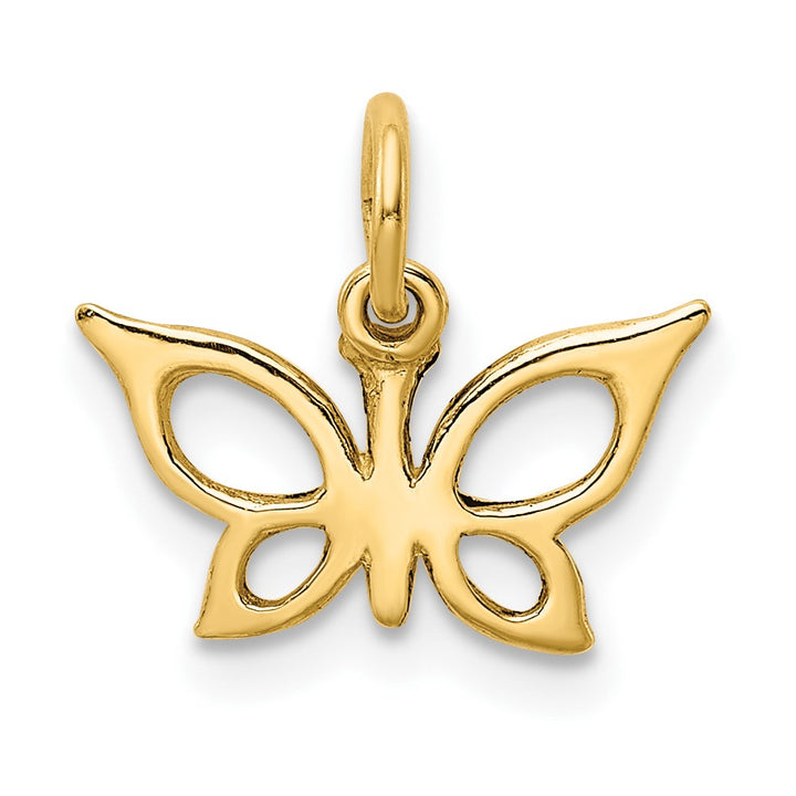 Lovely Rita's Pendants & Charms 10K Yellow Gold Solid Polished Cut-out Small Butterfly Charm