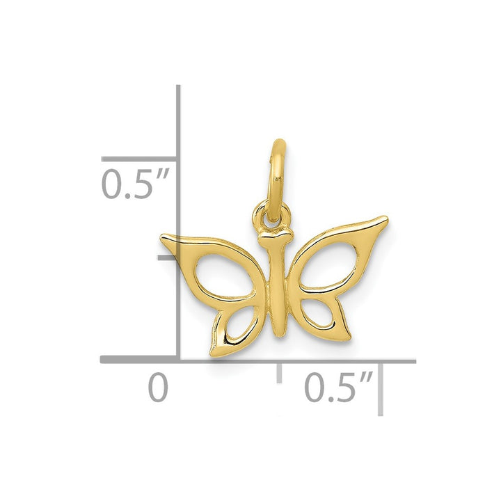 Lovely Rita's Pendants & Charms 10K Yellow Gold Solid Polished Cut-out Small Butterfly Charm