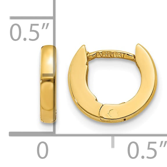 10k Yellow Gold Polished Hinged Earrings