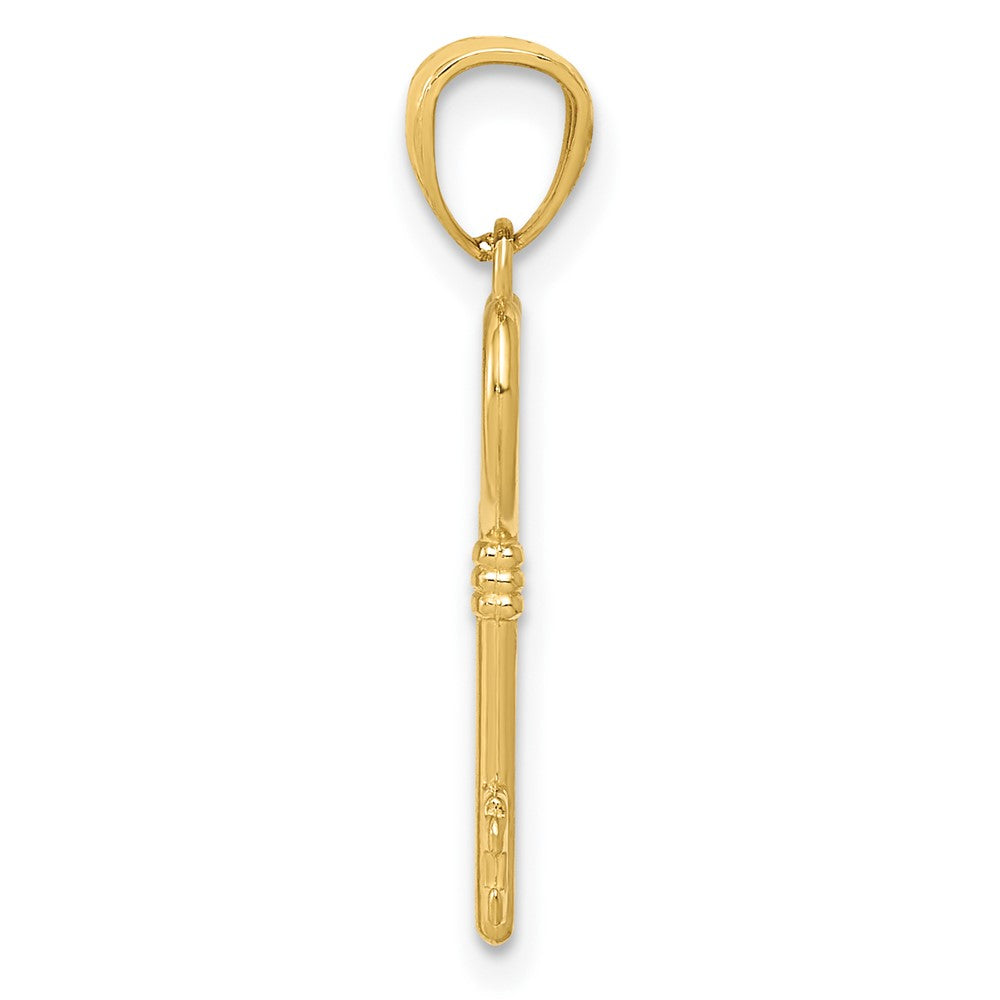 Lovely Rita's Pendants & Charms 10K Yellow Gold Solid Polished Medium Heart Key Charm