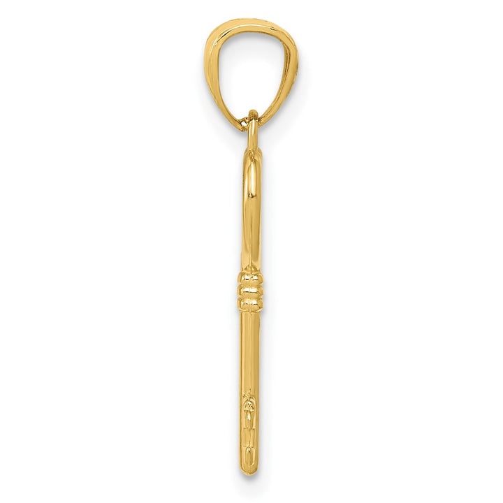 Lovely Rita's Pendants & Charms 10K Yellow Gold Solid Polished Medium Heart Key Charm