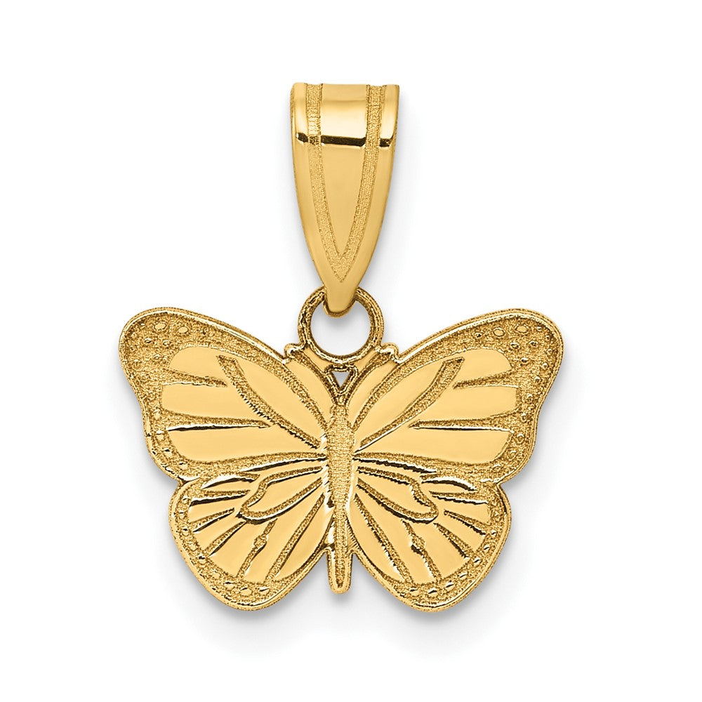Lovely Rita's Pendants & Charms 10K Yellow Gold Solid Polished Extra Large Laser Cut Butterfly Charm