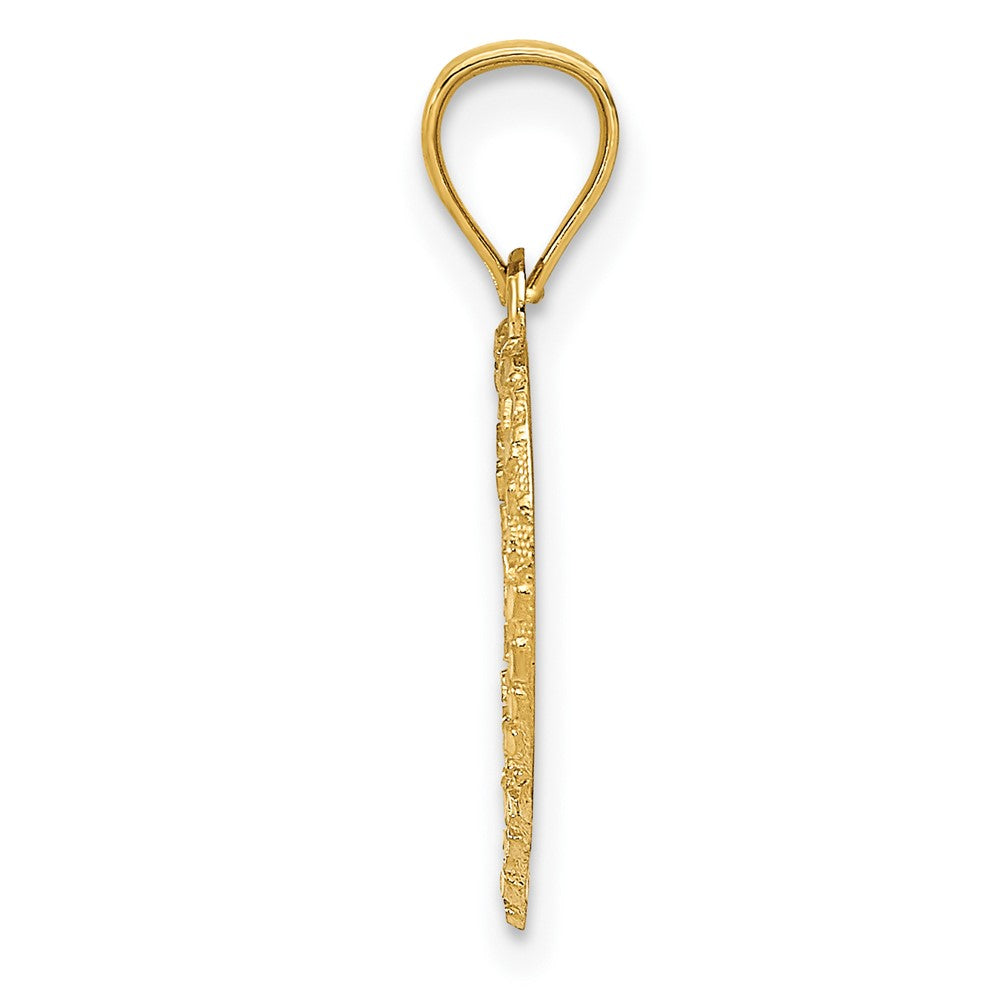 Lovely Rita's Pendants & Charms 10K Yellow Gold Polished and Textured Cut-out Medium Heart Pendant