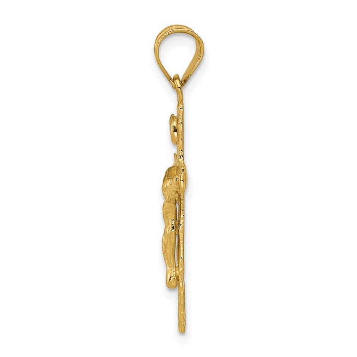 Lovely Rita's Pendants & Charms 10K Yellow Gold Solid Polished Large INRI Latin Crucifix Charm