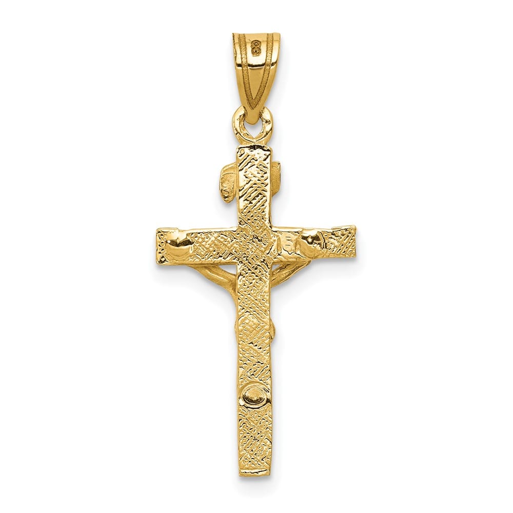 Lovely Rita's Pendants & Charms 10K Yellow Gold Solid Polished Large INRI Latin Crucifix Charm
