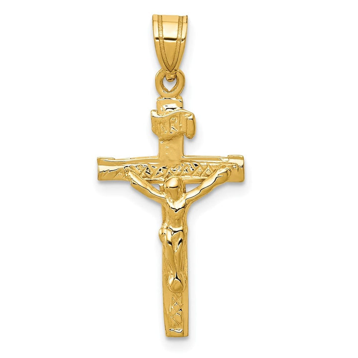 Lovely Rita's Pendants & Charms 10K Yellow Gold Solid Polished Large INRI Latin Crucifix Charm