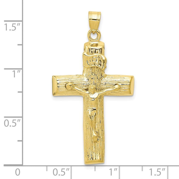 Lovely Rita's Pendants & Charms 10K Yellow Gold Polished Extra Large Tree Latin Cross Crucifix Charm