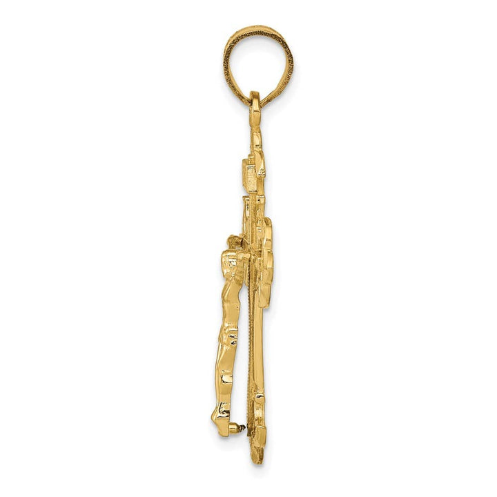 Lovely Rita's Pendants & Charms 10K Yellow Gold Polished Large INRI Fleur de Lis Crucifix Pendant