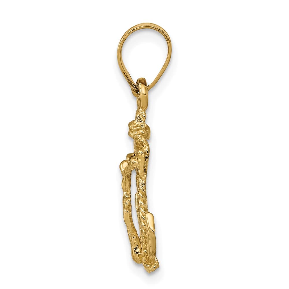 Lovely Rita's Pendants & Charms 10K Yellow Gold Solid Polished Large Mariner's Crucifix Pendant