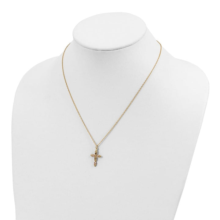 10K Black Hills Gold Grapes and Leaves Cross 18 inch Necklace
