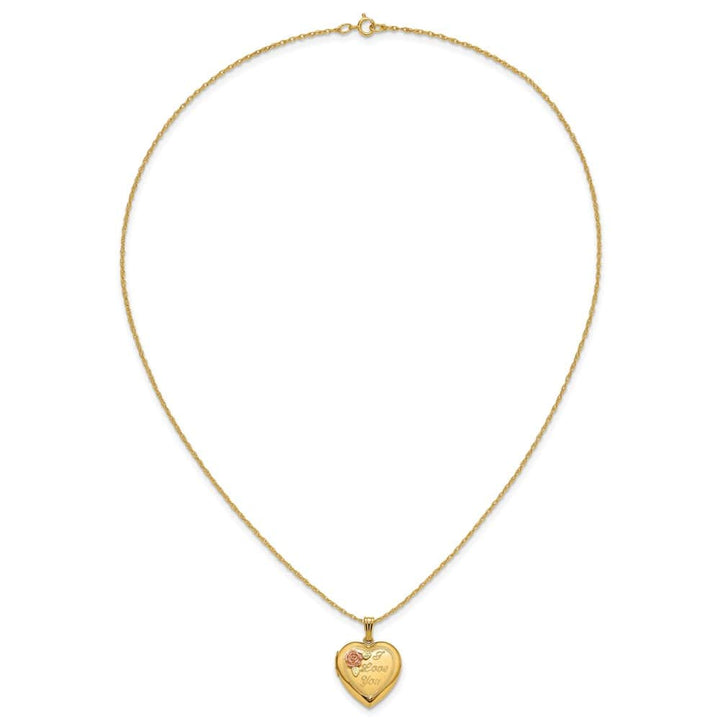 10K Black Hills Gold I Love You with Rose Heart 18 inch Necklace