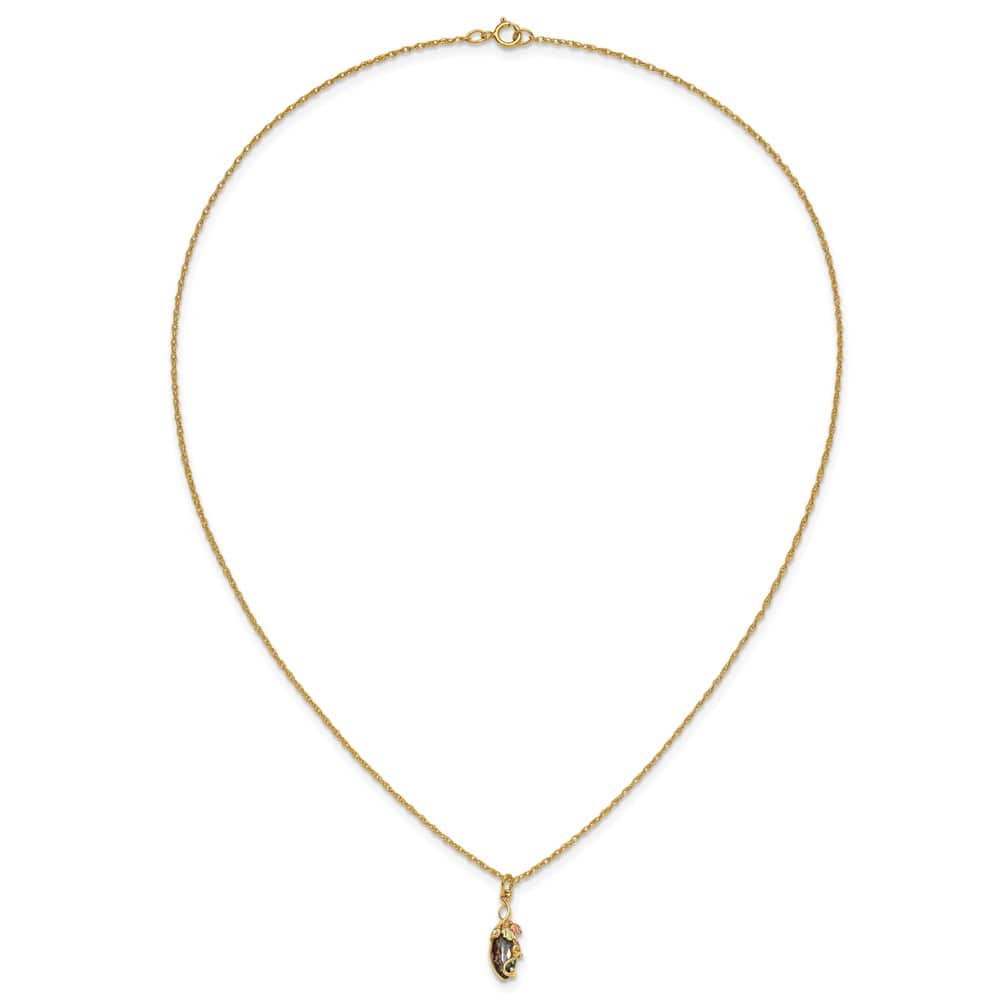 10K Black Hills Gold Marquise Mystic Fire Topaz 18 inch Necklace