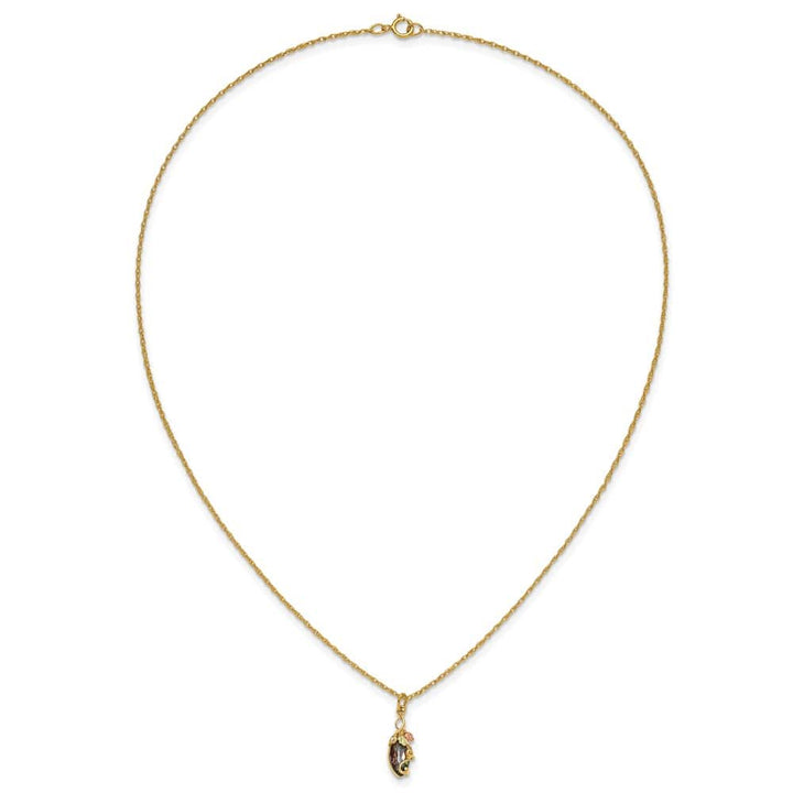 10K Black Hills Gold Marquise Mystic Fire Topaz 18 inch Necklace