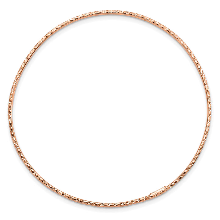 10K Rose Gold 1.5 mm D.C. Slip On Bangle