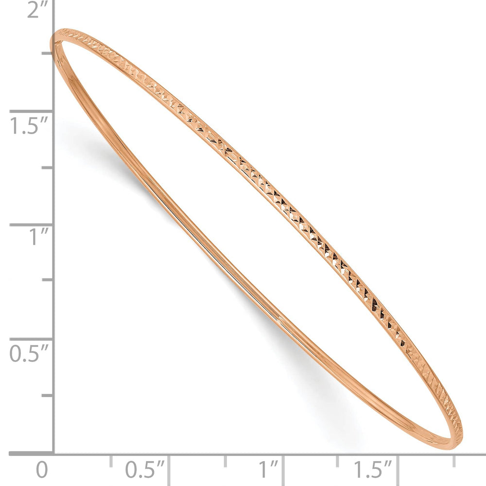 10K Rose Gold 1.5 mm D.C. Slip On Bangle