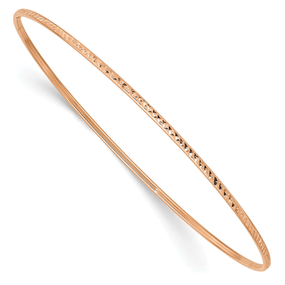 10K Rose Gold 1.5 mm D.C. Slip On Bangle
