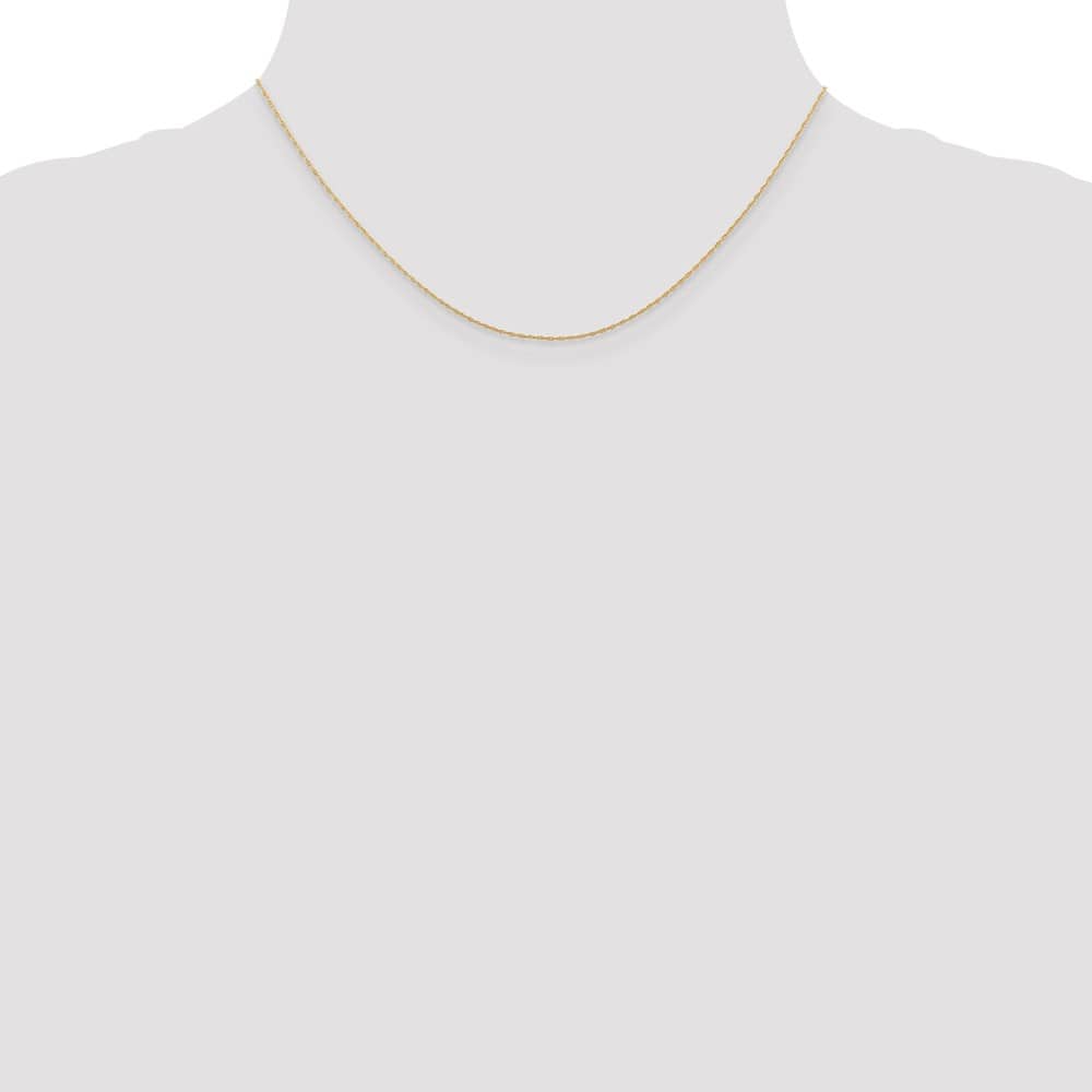 10K Rose Gold .5mm Carded Cable Rope Chain Size 16