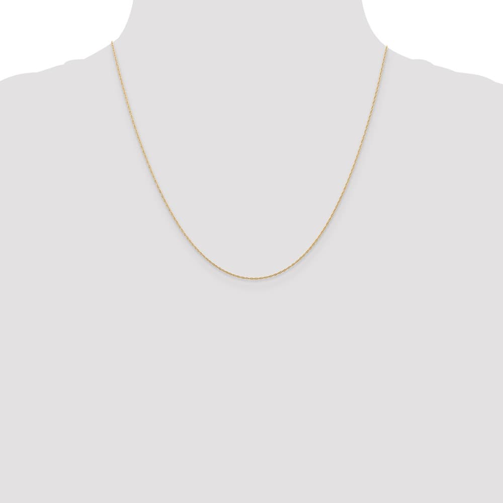 10K Rose Gold .5mm Carded Cable Rope Chain Size 20