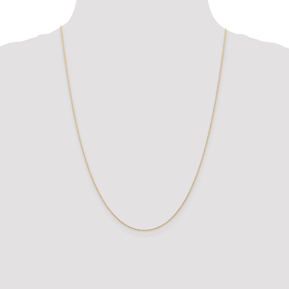 10K Rose Gold .5mm Carded Cable Rope Chain Size 24
