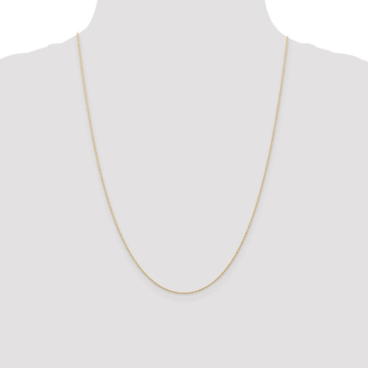 10K Rose Gold .5mm Carded Cable Rope Chain Size 24