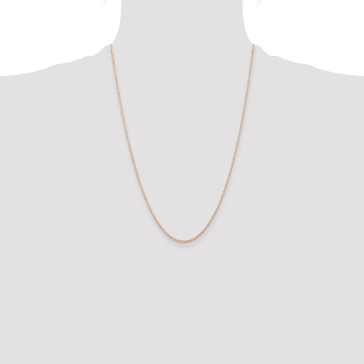 10K Rose Gold .6mm Carded Cable Rope Chain Size 24