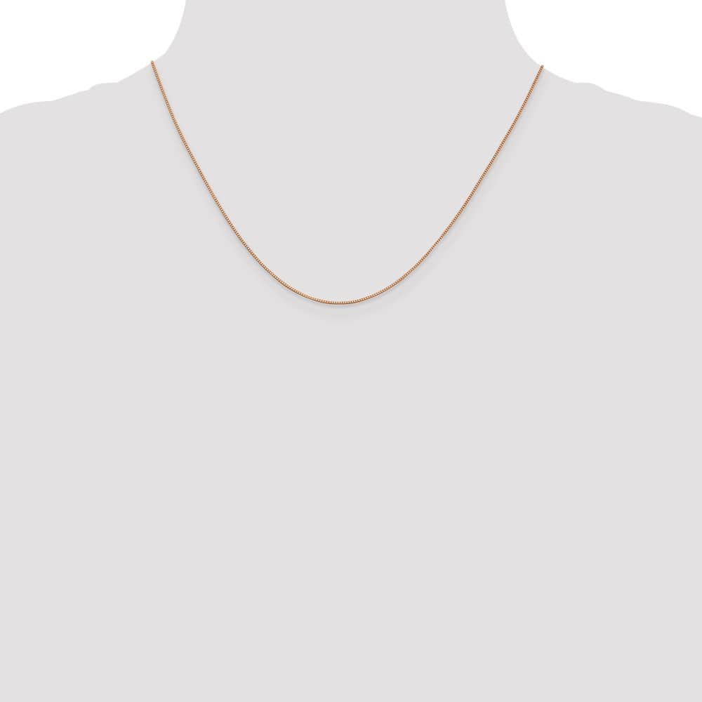 10K Rose Gold .70mm Box Chain Size 18