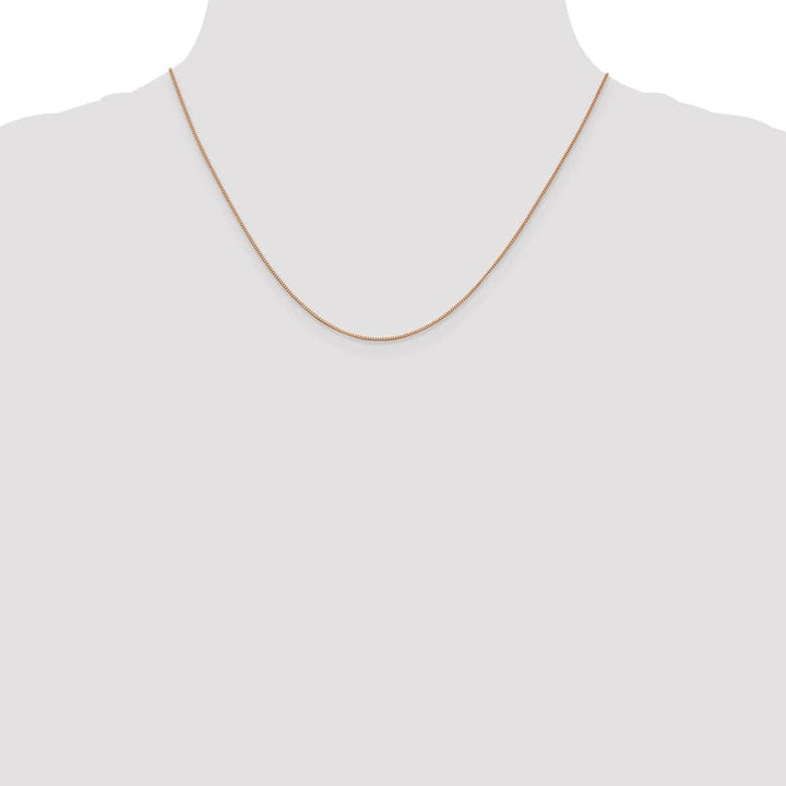 10K Rose Gold .70mm Box Chain Size 18