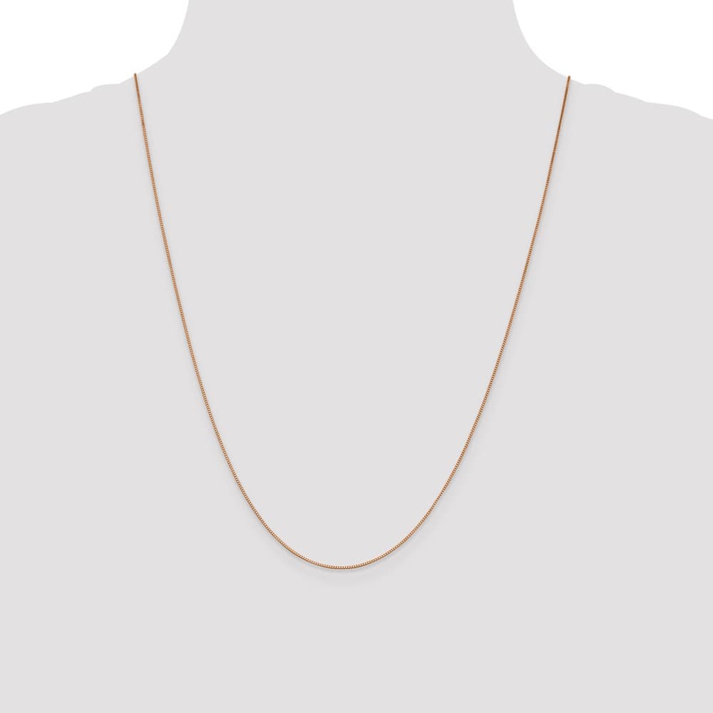 10K Rose Gold .70mm Box Chain Size 24