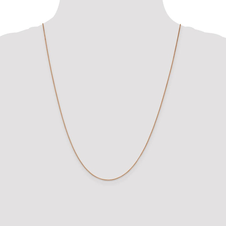 10K Rose Gold .70mm Box Chain Size 24