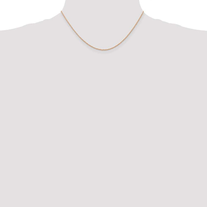 10K Rose Gold .7mm Carded Cable Rope Chain Size 16