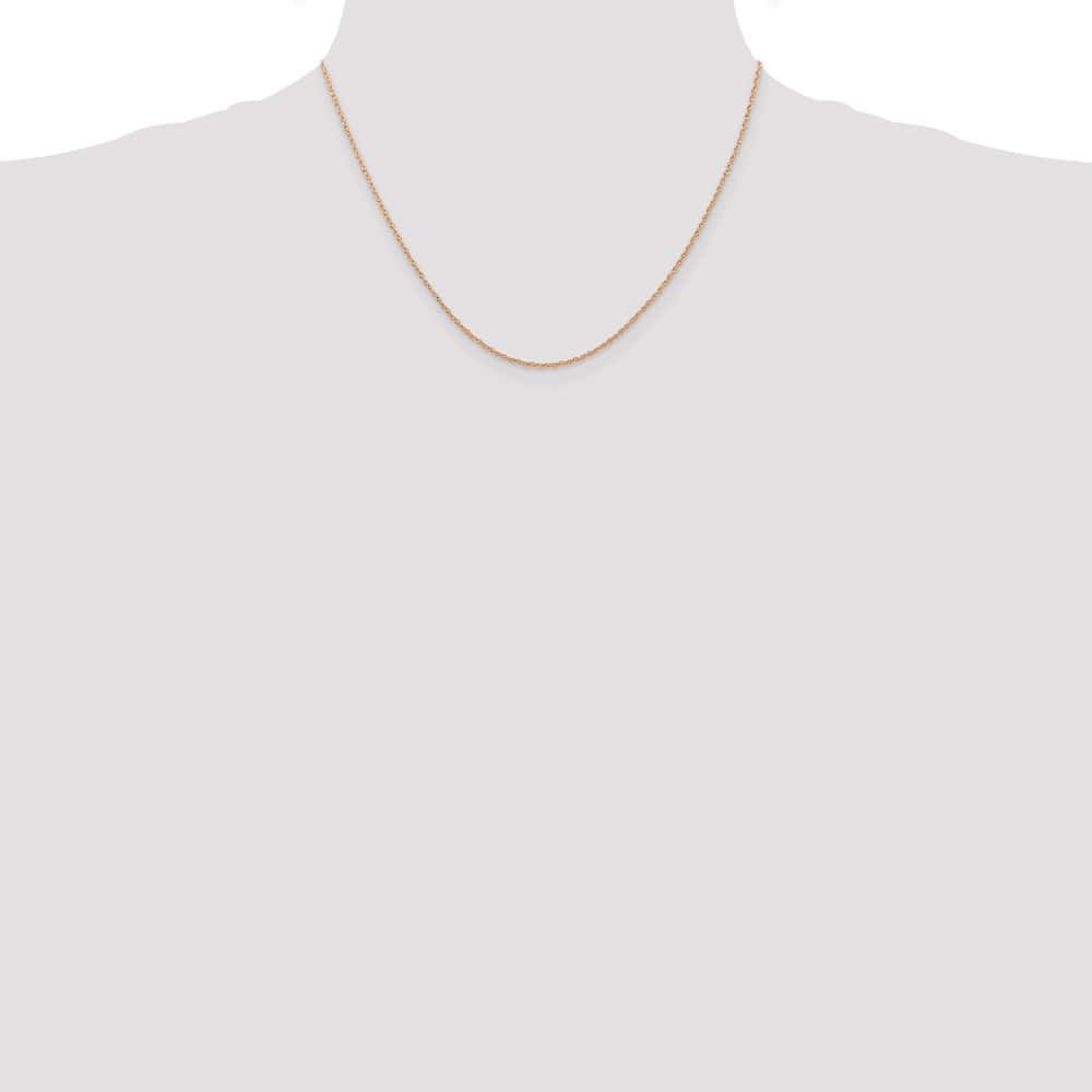 10K Rose Gold .7mm Carded Cable Rope Chain Size 18