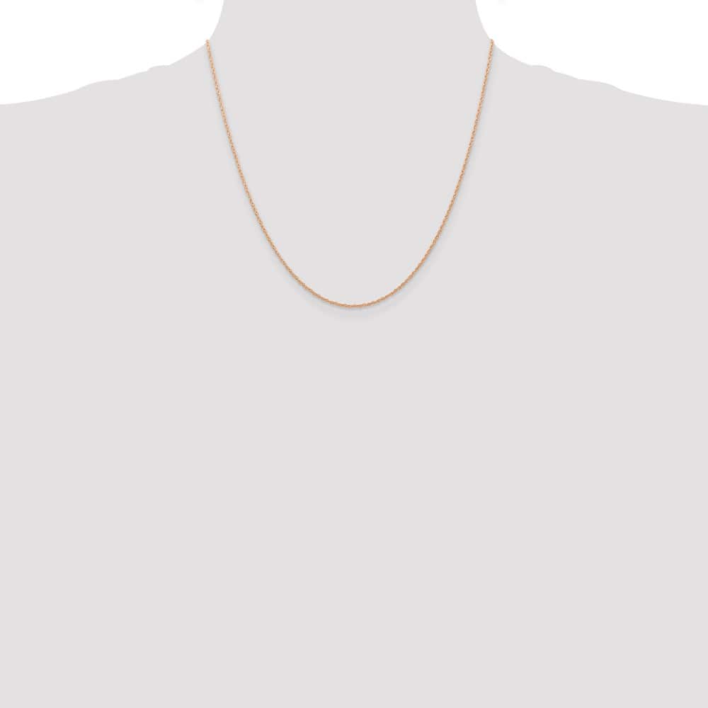 10K Rose Gold .7mm Carded Cable Rope Chain Size 20