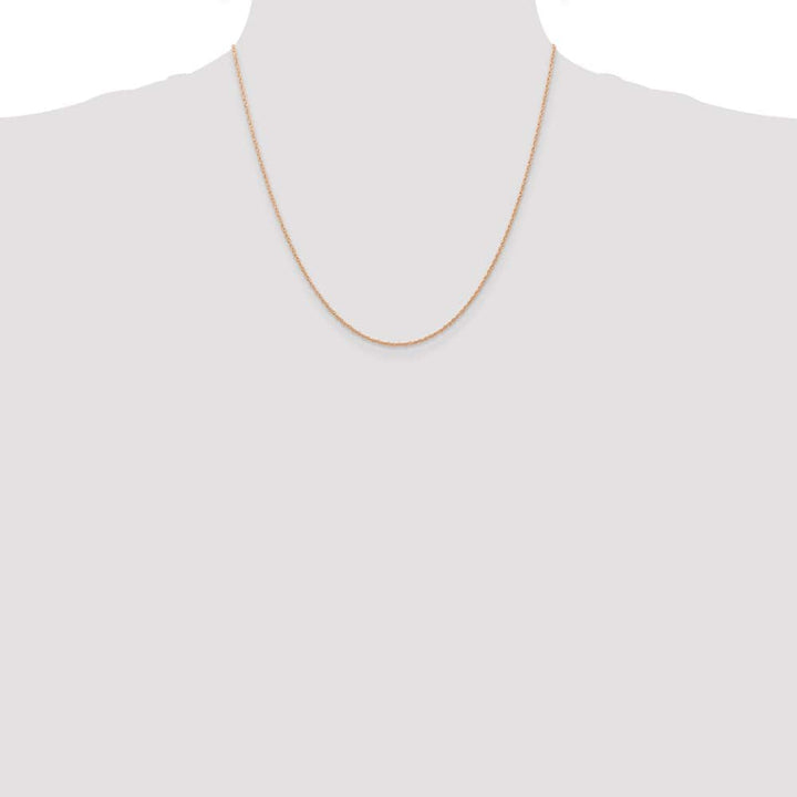 10K Rose Gold .7mm Carded Cable Rope Chain Size 20