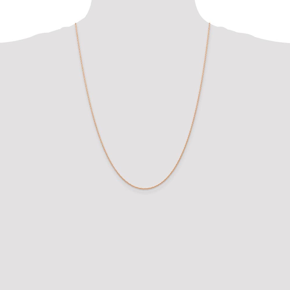 10K Rose Gold .7mm Carded Cable Rope Chain Size 24