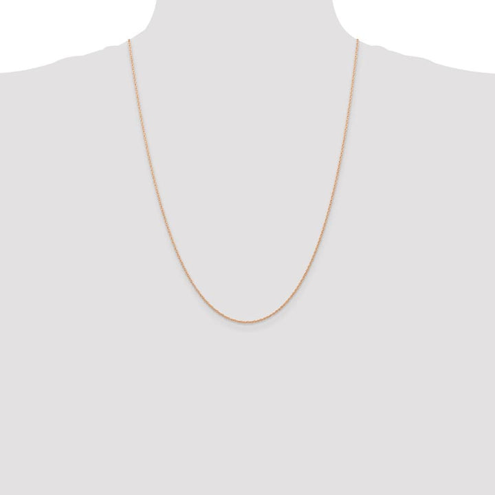 10K Rose Gold .7mm Carded Cable Rope Chain Size 24