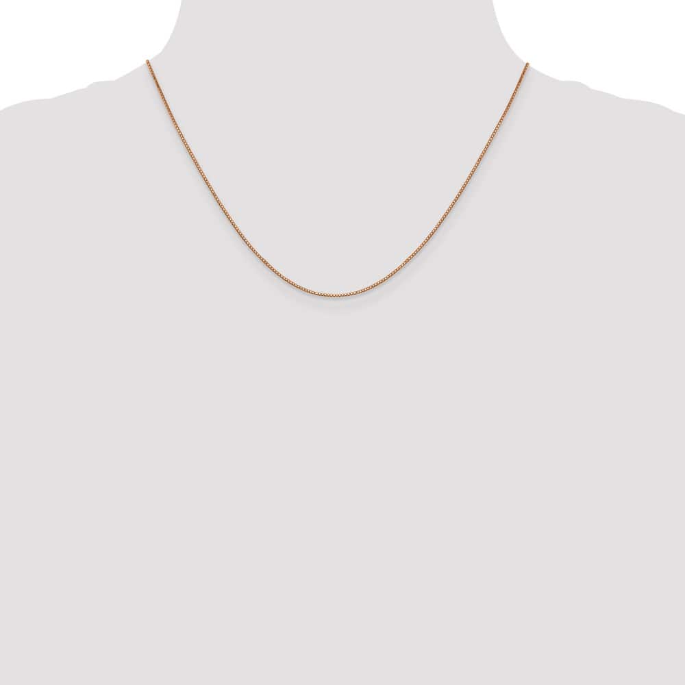 10K Rose Gold .9mm Box Chain Size 18